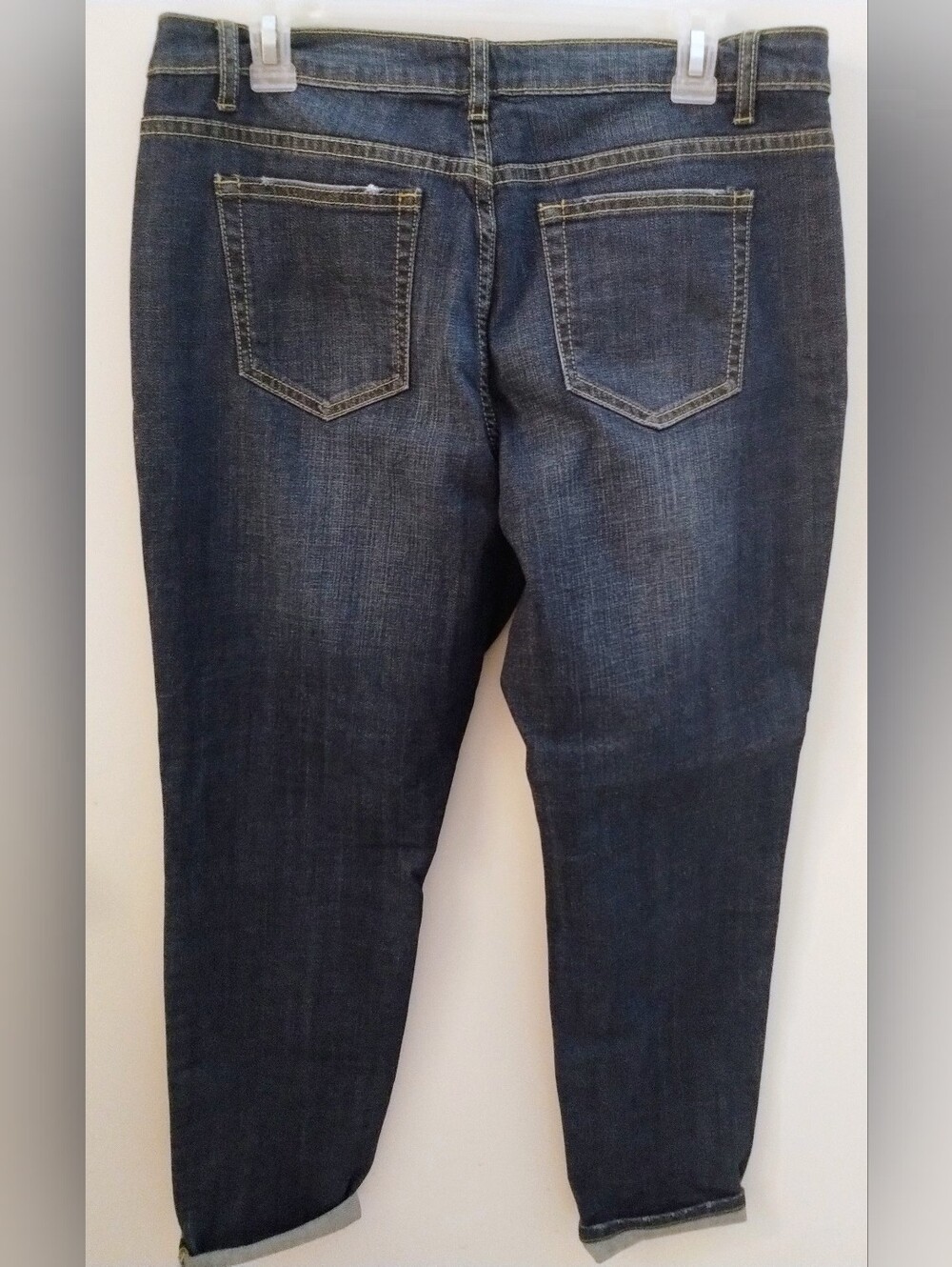 Boston Proper Dark Blue Distressed Skinny Jeans - Picture 2 of 4